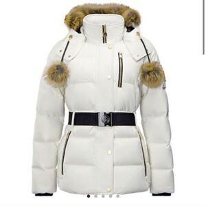 Moose Knuckles Gold Cambria shearling puffer coat